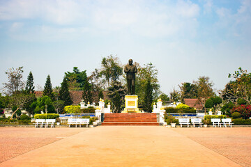 A beautiful panoramic view of Luang Prabang city, located in Laos.