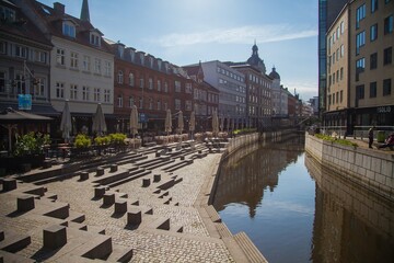 Vadestedet Pedestrian Area in Aarhus, Denmark (Jutland)