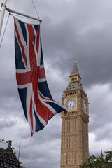 Fototapeta na wymiar Union Jack over Big Ben