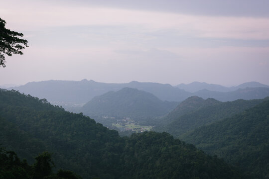 Beautiful nature, sky, trees, evening atmosphere at Khao Yai National Park, Thailand