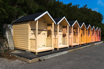 Bright beach huts