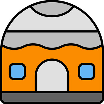 recommend clip art: yurt outline color icon