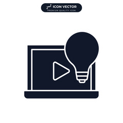 video tutorials icon symbol template for graphic and web design collection logo vector illustration