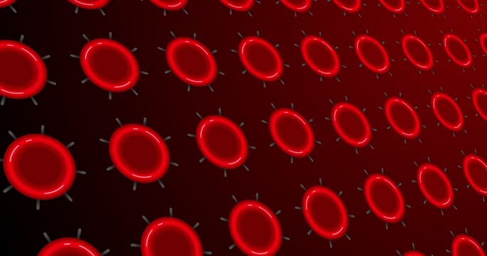 Animation of red circles rotating on dark red background