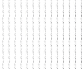 Simple imperfect vertical striped lines repeating regular pattern in rough-edged black outline with blank white background, vector illustration