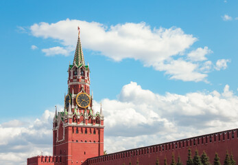 Spasskaya tower of the Moscow Kremlin. Russia