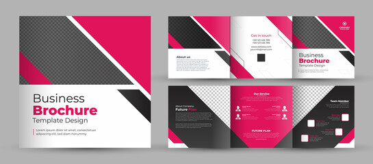 Creative business square trifold brochure flyer, poster, template design
