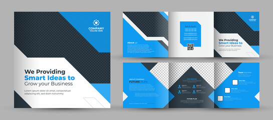 Creative business square trifold brochure flyer, poster, template design
