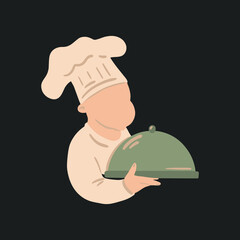 Baby chef, great design for any purposes. Cartoon illustration.