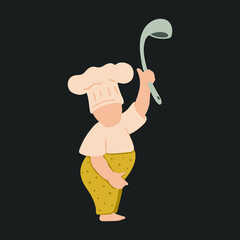Baby chef, great design for any purposes. Cartoon illustration.