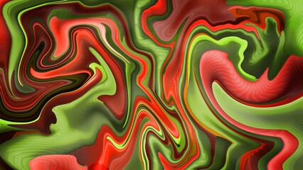 Red green liquid painting background. Highly detailed colorful vibrant abstract painting for use as backgrounds, textures and overlays	