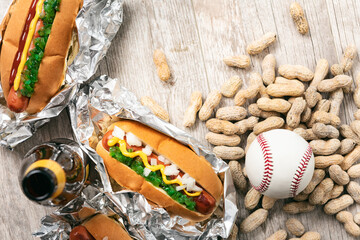 Summertime Baseball And Hot Dog Background