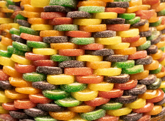 Turkish delight colorful fruit jelly.Sweet food bright background, texture.Tasty marmalade