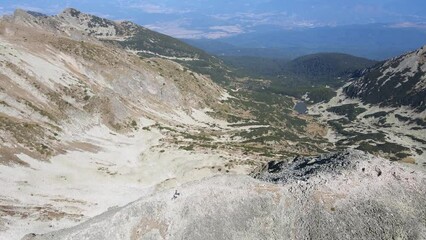 Aerial view of Pirin Mountain near Polezhan Peak Bulgaria