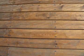 Obraz premium Brown wood plank wall texture background, top view