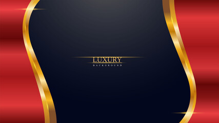 Abstract red gold black wave background template design