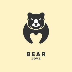 vector graphics of love bear logo icon