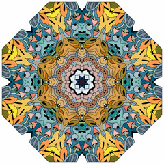 Colorful cute Mandalas. Decorative unusual round ornaments.