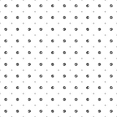 Square seamless background pattern from black no dollar symbols are different sizes and opacity. The pattern is evenly filled. Vector illustration on white background