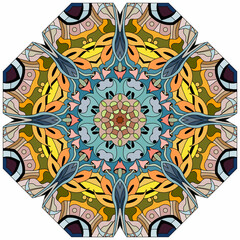 Colorful cute Mandalas. Decorative unusual round ornaments.