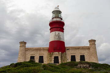 Fototapeta na wymiar Lighthouse at Cape Agulhas in South Africa 