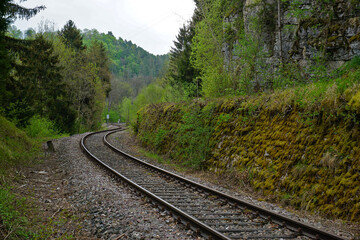 Eisenbahnschienen im Eyachtal bei Haigerloch