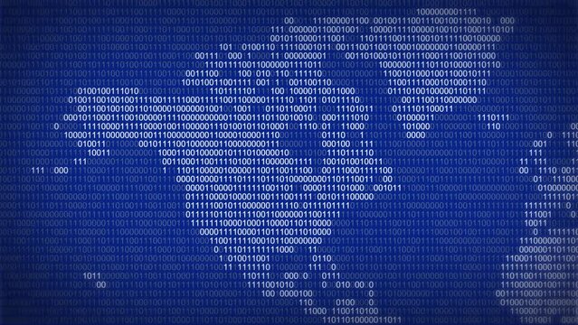 North America displayed on a blue binar world map. Digital cyber concept screen.