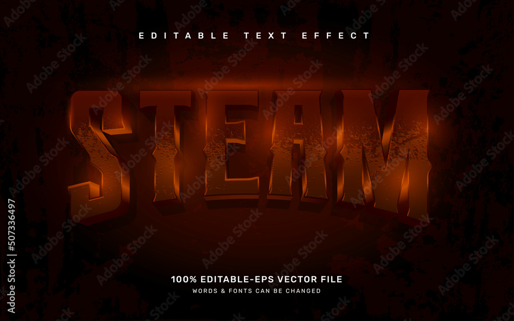 Fototapete steampunk rusty editable text effect template