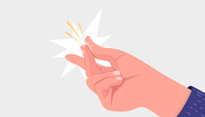 Finger snap. Hand with snapping finger gesture.