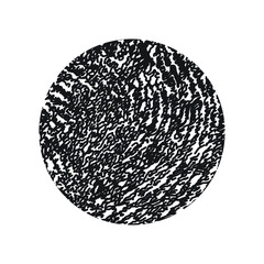 Fingerprint circle, vector drawing, white background

