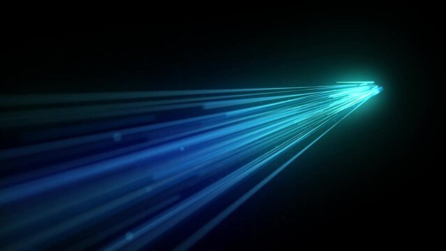 Abstract Glowing 3d Light Strokes Background/ 4k animation of an abstract looped wallpaper background of glowing 3d light strokes with depth of field and following motion path trajectory