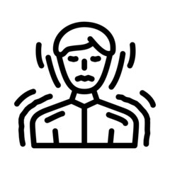 irritability health problem line icon vector. irritability health problem sign. isolated contour symbol black illustration