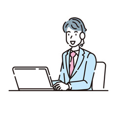 人物イラスト　線画