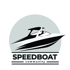 Speedboat community simple illustration vector logo