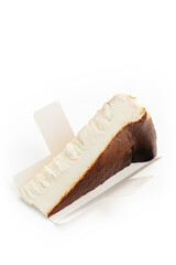 Fototapeta premium san sebastian cheesecake on white background
