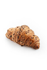 artisan croissant on white background