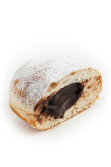 
donut with chocolate filling on the table