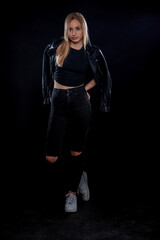 Beautiful modern girl posing in studio