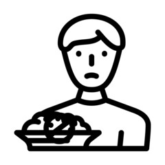 refusal to eat line icon vector. refusal to eat sign. isolated contour symbol black illustration