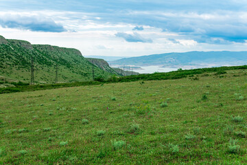 Fototapeta na wymiar mountain landscape in the vicinity of the reservoir of the Chirkey hydroelectric power station in Dagestan