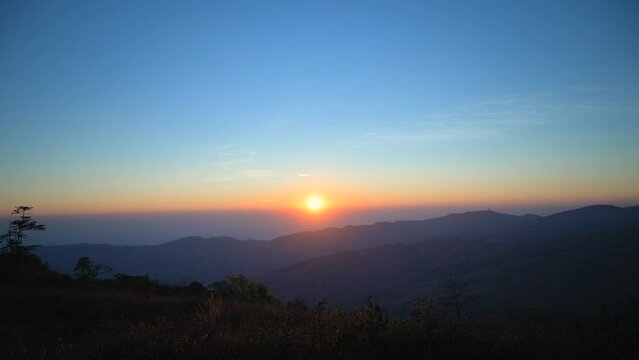 Sunrise Time Lapse at Phu Hin Rong Kla National Park, Loei, Thailand