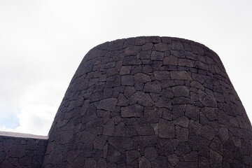 volcanic stone tower on the canary island of Lanzarote