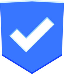 blue check mark on a shield vector