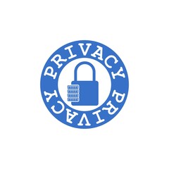 Privacy icon isolated on black background