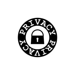 Privacy icon isolated on black background