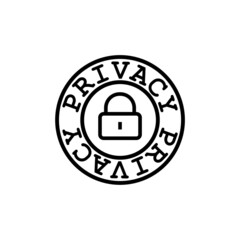 Privacy icon isolated on black background