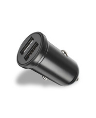 charger for phone from cigarette lighter, accessory for phone on white background