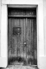 Heavy Wooden Door Black and White