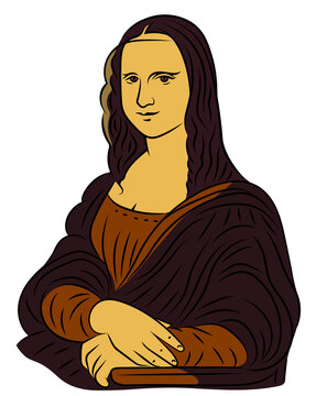 Leonardo da Vinci -  Mona Lisa. Gioconda. Joconde. Lisa Gherardini. Louvre. Replica, portrait, colorful.