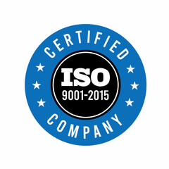 Iso certification . iso 90012015 logo . iso 9000 certification Premium Vector